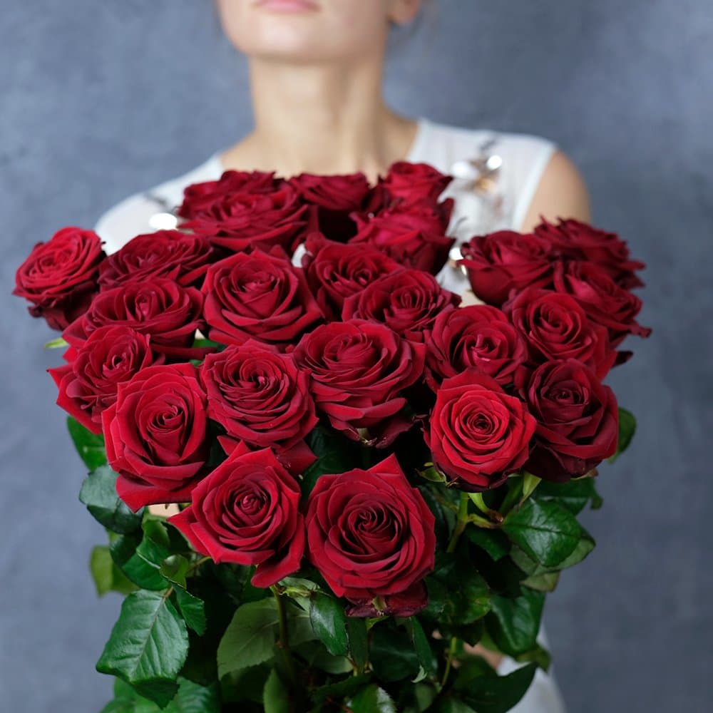 Букет Нежность из 25 роз 80 см — вид сверху — купить в Волгограде — фото 2