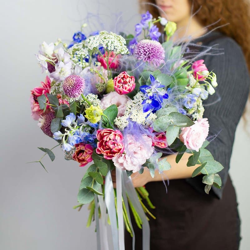 Воздушный букет с ковылем