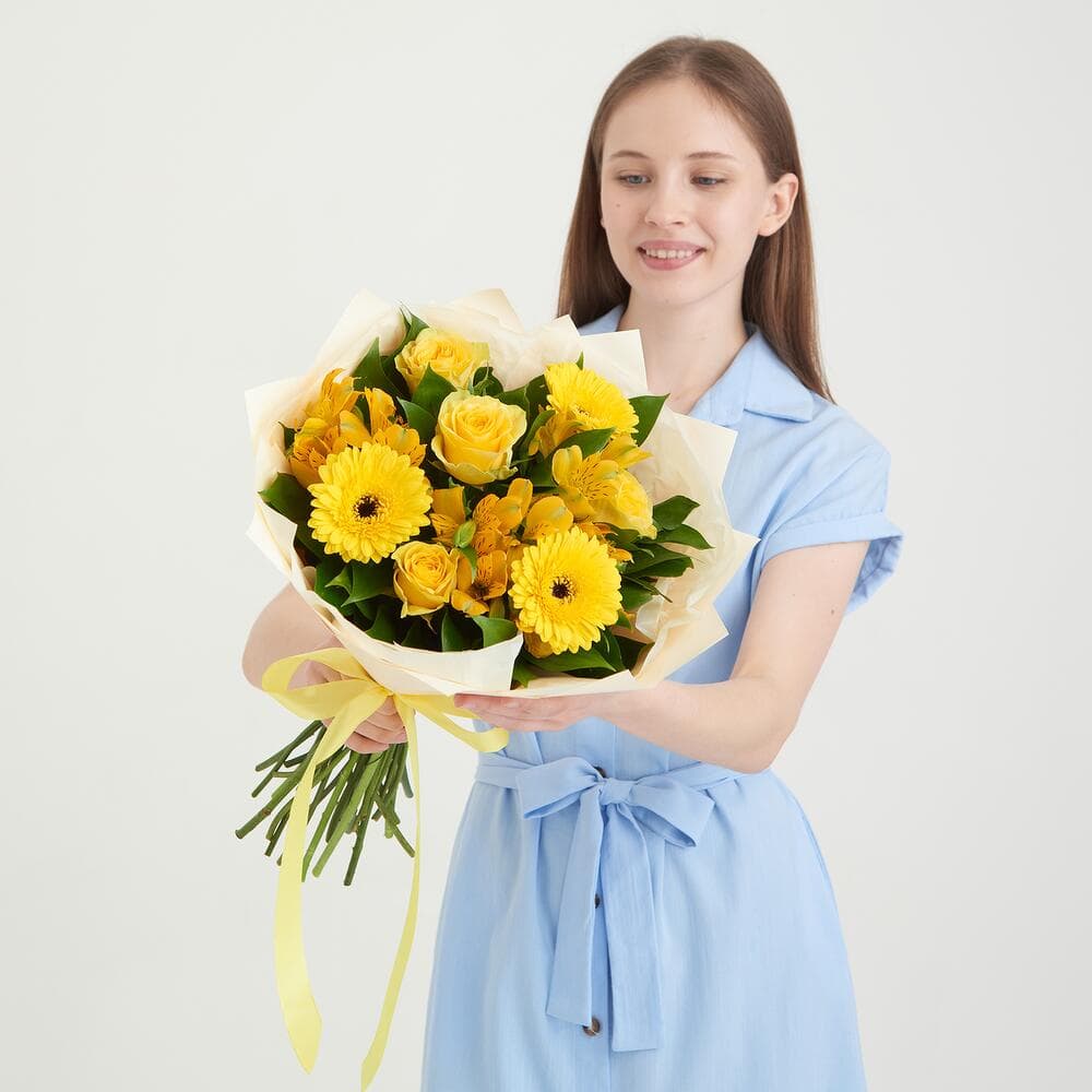 Желтый букет — фото 1 — купить в Волгограде